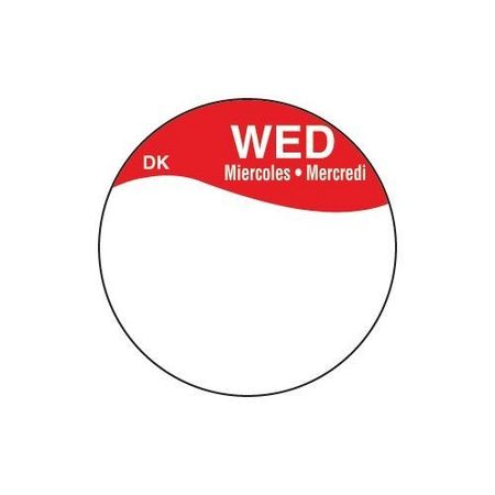 DAYMARK Permanent 1" Circle Wednesday Bilingual Label, PK12000 IT110341B-3-WED